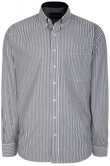 Kam Jeans 6245 Long Sleeve Shirt Navy - Skjorter - Store skjorter - 2XL-8XL