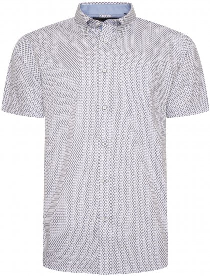 Kam Jeans 6279 All Over Geo Print Shirt White - Skjorter - Store skjorter - 2XL-8XL
