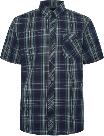 Kam Jeans 6301 Kam Jeans 6301 Casual Check Short Sleeve Shirt Teal - Skjorter - Store skjorter - 2XL-8XL