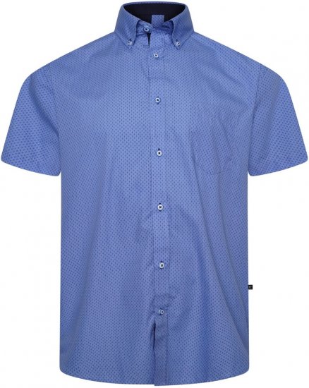 Kam Jeans 6333 AOP Dobby Print Shirt Blue - Skjorter - Store skjorter - 2XL-8XL