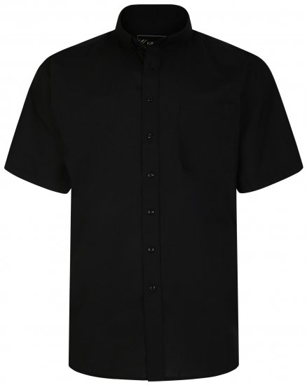 Kam Jeans 660 Classic Short Sleeve Office Shirt Black - Skjorter - Store skjorter - 2XL-8XL