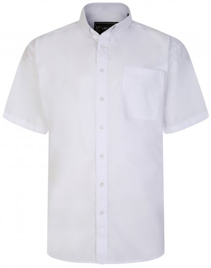 Kam Jeans 660 Classic Short Sleeve Office Shirt White - Skjorter - Store skjorter - 2XL-8XL