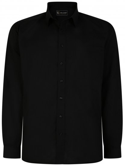 Kam Jeans 661 Classic Long Sleeve Office Shirt Black - Skjorter - Store skjorter - 2XL-8XL