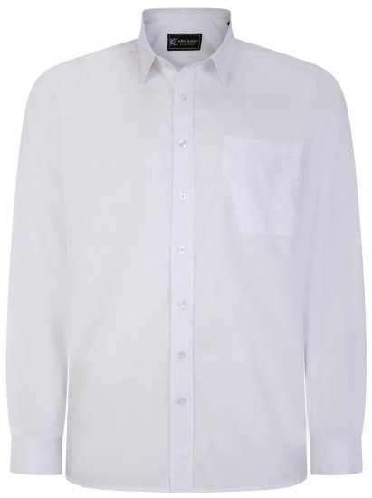 Kam Jeans 661 Classic Long Sleeve Office Shirt White - Skjorter - Store skjorter - 2XL-8XL