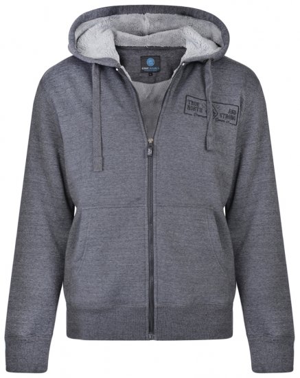 Kam Jeans 7006 Sherpa Lined Hoodie Charcoal - Gensere og hettegensere - Store hettegensere - 2XL-14XL