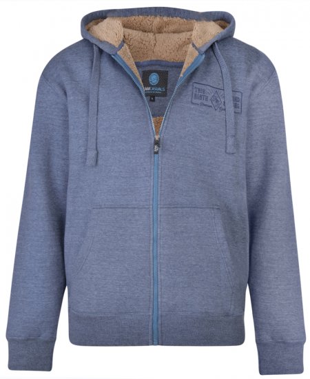 Kam Jeans 7006 Sherpa Lined Hoodie Denim - Gensere og hettegensere - Store hettegensere - 2XL-14XL