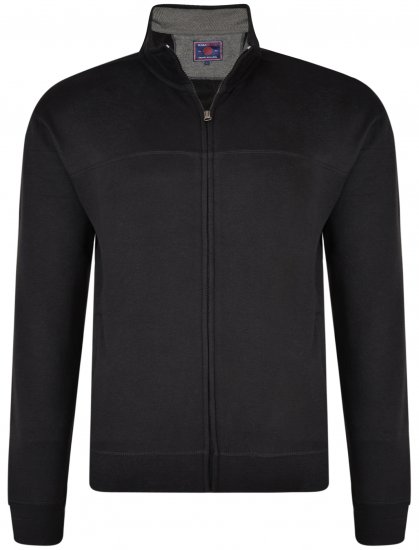Kam Jeans 7018 Full zip Sweatshirt Black - Gensere og hettegensere - Store hettegensere - 2XL-14XL