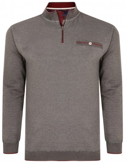 Kam Jeans 7020 1/4 Zip Sweater Charcoal - Gensere og hettegensere - Store hettegensere - 2XL-14XL