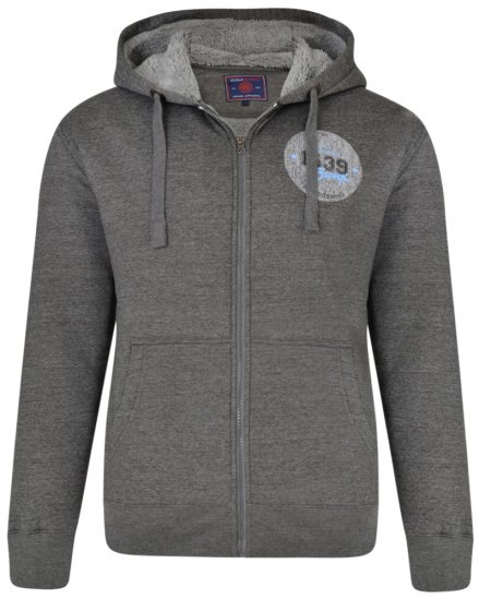 Kam Jeans 7025 Sherpa lined Hoodie Charcoal - Gensere og hettegensere - Store hettegensere - 2XL-14XL