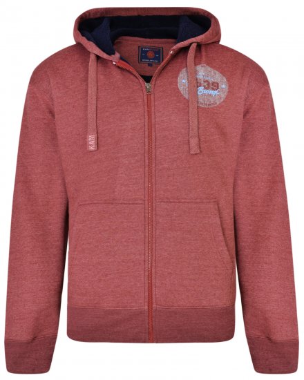 Kam Jeans 7025 Sherpa lined Hoodie Cordovan - Gensere og hettegensere - Store hettegensere - 2XL-14XL
