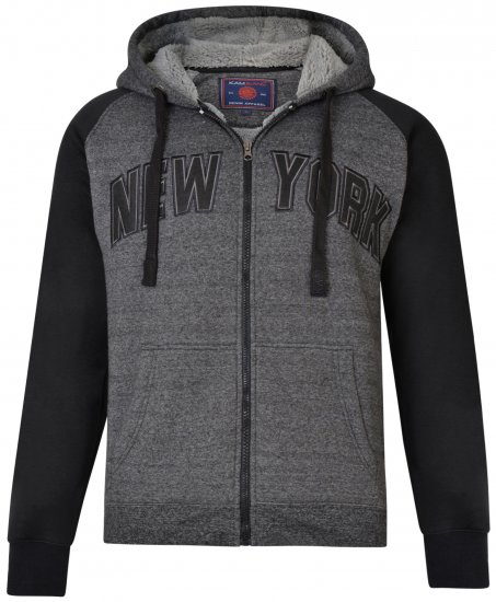 Kam Jeans 7026 New York Hoodie Black - Gensere og hettegensere - Store hettegensere - 2XL-14XL