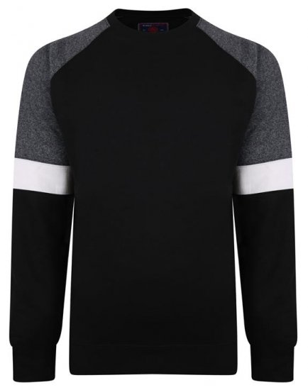 Kam Jeans 7031 Crew Neck Sweater Black - Gensere og hettegensere - Store hettegensere - 2XL-14XL