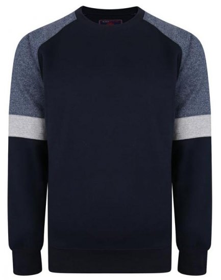 Kam Jeans 7031 Crew Neck Sweater Navy - Gensere og hettegensere - Store hettegensere - 2XL-14XL