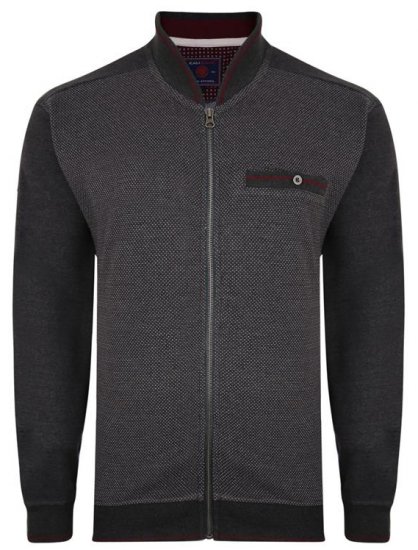Kam Jeans 7035 Dobby Track Top Charcoal - Gensere og hettegensere - Store hettegensere - 2XL-14XL