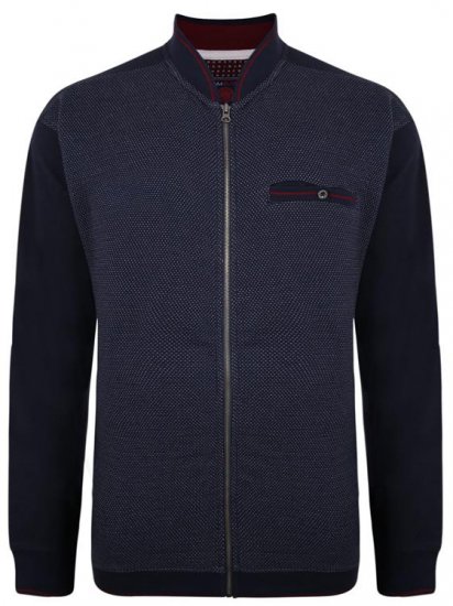 Kam Jeans 7035 Dobby Track Top Navy - Gensere og hettegensere - Store hettegensere - 2XL-14XL