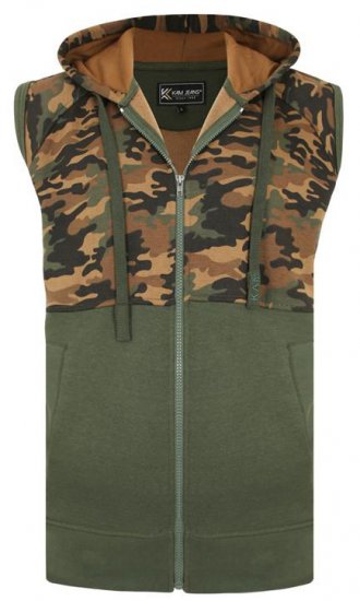 Kam Jeans 7039 Camo Panelled Vest - Gensere og hettegensere - Store hettegensere - 2XL-14XL