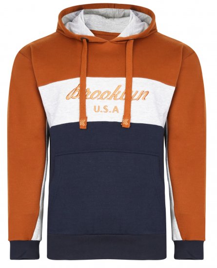 Kam Jeans 7046 Over Head Brooklyn Hoodie Orange - Gensere og hettegensere - Store hettegensere - 2XL-14XL