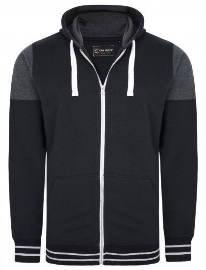 Kam Jeans 7049 Cut & Saw Sleeve Hoodie Black - Gensere og hettegensere - Store hettegensere - 2XL-14XL