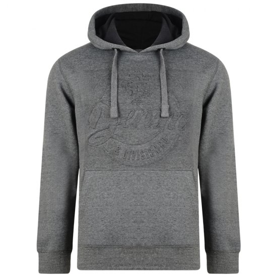 Kam Jeans 708 Embossed Hoodie Charcoal - Gensere og hettegensere - Store hettegensere - 2XL-14XL