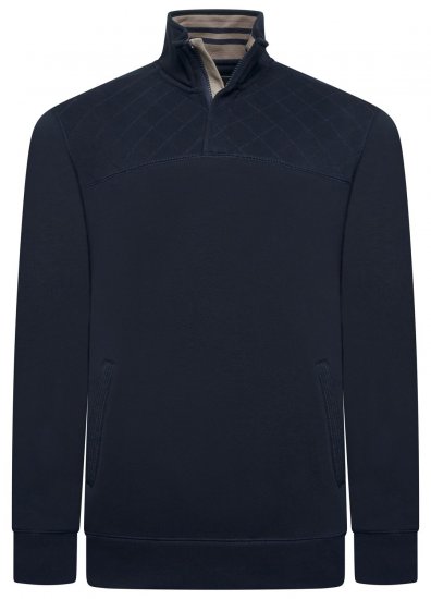 Kam Jeans 7092 Collegegenser med halv glidelås Mørkeblå - Gensere og hettegensere - Store hettegensere - 2XL-14XL
