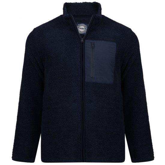 Kam Jeans 712 Teddy Fleece Navy - Gensere og hettegensere - Store hettegensere - 2XL-14XL
