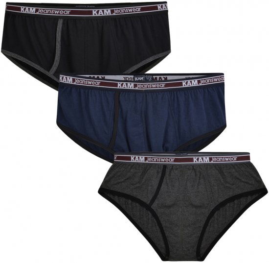 Kam Jeans 806 Underwear Black, Charcoal, Navy 3-Pack - Undertøy & Badetøy - Undertøy store størrelser - 2XL-8XL