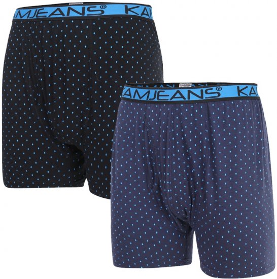 Kam Jeans 809 Diamond Print Boxers Twin Pack - Undertøy & badetøy - Undertøy store størrelser 