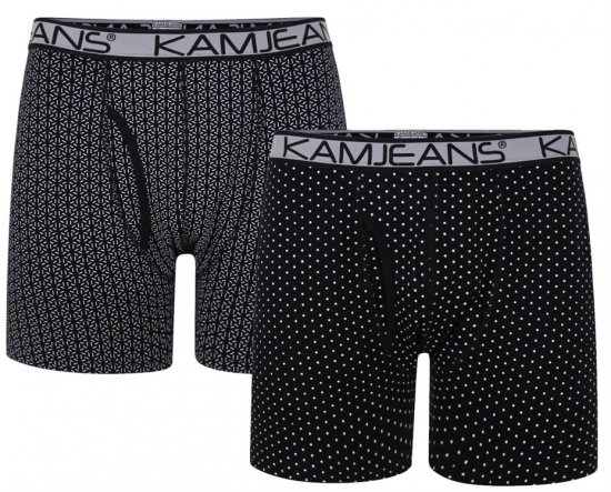 Kam Jeans 810 Jersey Printed Boxers Twin Pack - Undertøy & badetøy - Undertøy store størrelser 