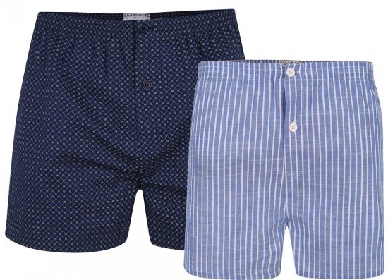 Kam Jeans 812 Twin Pack Woven Boxers - Undertøy & badetøy - Undertøy store størrelser 