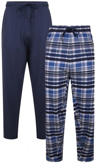 Kam Jeans 872 Lounge pants Navy, Checked 2-pack - Undertøy & badetøy - Undertøy store størrelser 