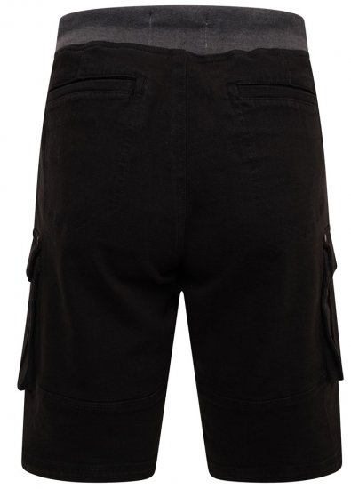 Kam Jeans Elvio Rib Waist Stretch Shorts Black - Shorts - Store shorts - W40-W60