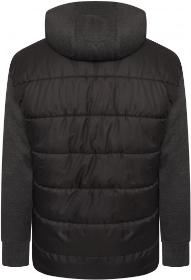 Kam Jeans KV135 Quilted Zip Thru Hoody with Padded Body & Jersey Sleeves Black TALL SIZES - HERREKLÆR MT-6XLT - Klær for høye menn