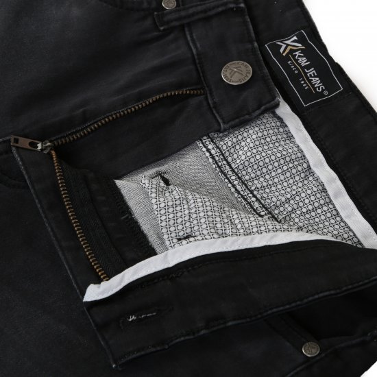 Kam Jeans Nunez Knitted Denim Stretch Fashion Jeans Charcoal - Jeans og bukser - Store Bukser og Store Jeans