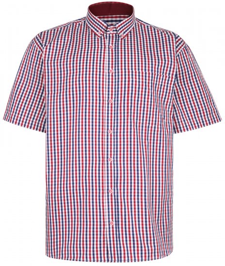 Kam Jeans 640 Premium Short Sleeve Shirt Red - Skjorter - Store skjorter - 2XL-8XL