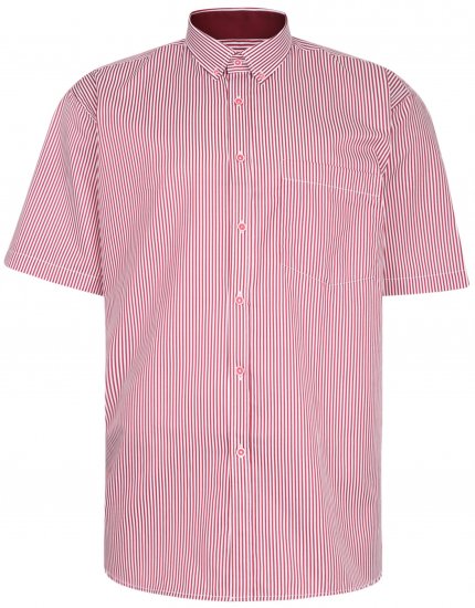 Kam Jeans 643 Premium Short Sleeve Shirt Burgundy - Skjorter - Store skjorter - 2XL-8XL