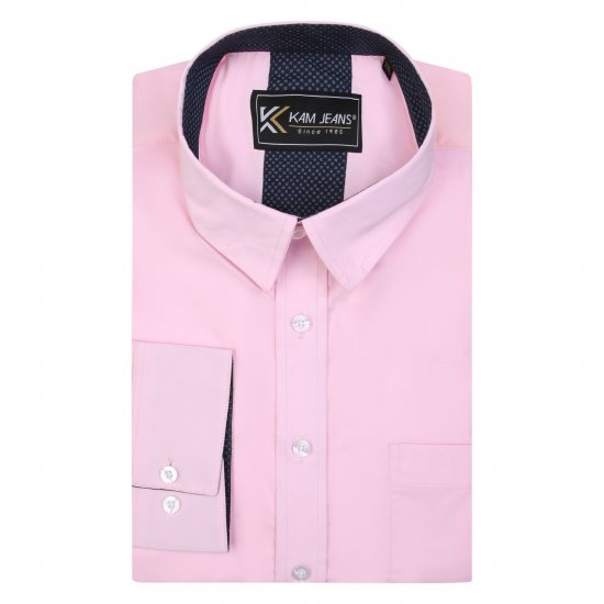 Kam Jeans P684 Premium Stretch Shirt Pink - Skjorter - Store skjorter - 2XL-8XL