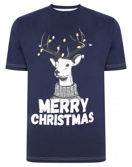 Kam Jeans X015 T-Shirt Navy - T-skjorter - Store T-skjorter - 2XL-14XL