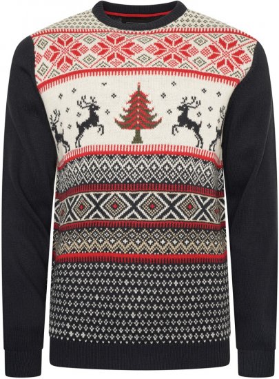 Kam Jeans X031 Reindeer Xmas Sweatshirt Navy - Gensere og hettegensere - Store hettegensere - 2XL-14XL