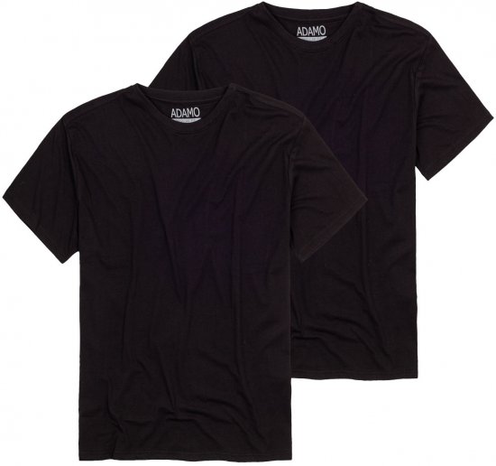 Adamo Kilian Regular fit 2-pack T-shirt Black - T-skjorter - Store T-skjorter - 2XL-14XL