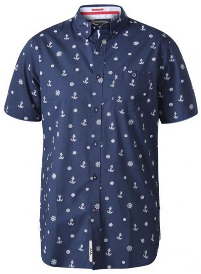 D555 Kirk Short Sleeve Shirt Navy - Skjorter - Store skjorter - 2XL-8XL
