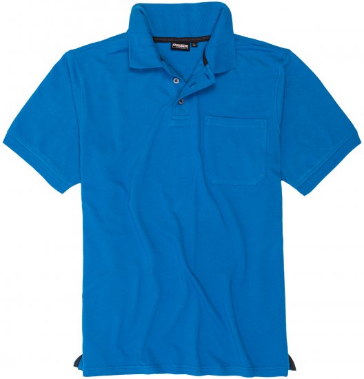Adamo Klaas Regular fit Polo Shirt with Pocket Azur Blue - Polo- & piqueskjorter - Poloskjorte i store størrelser - 2XL-8XL