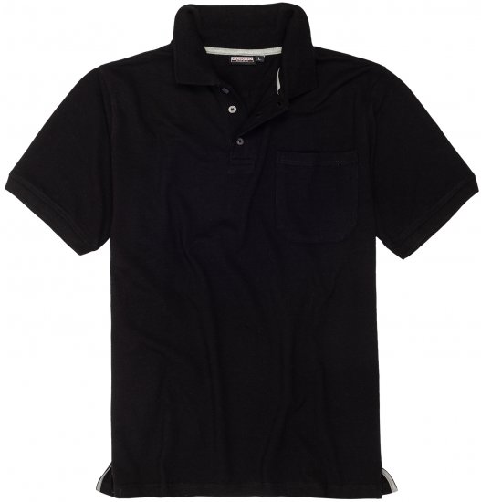 Adamo Klaas Regular fit Polo Shirt with Pocket Black - Polo- & Piqueskjorter - Poloskjorte i store størrelser - 2XL-8XL