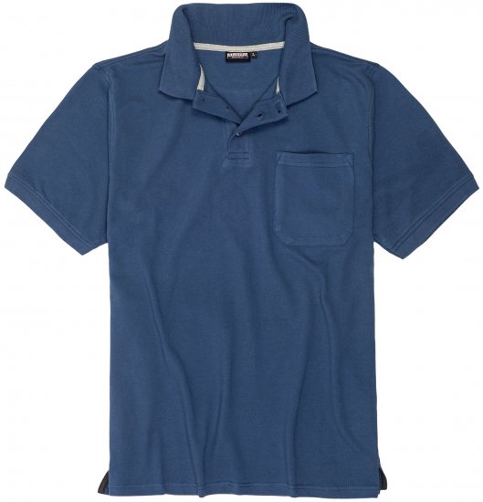 Adamo Klaas Regular fit Polo Shirt with Pocket Denim Blue - Polo- & Piqueskjorter - Poloskjorte i store størrelser - 2XL-8XL