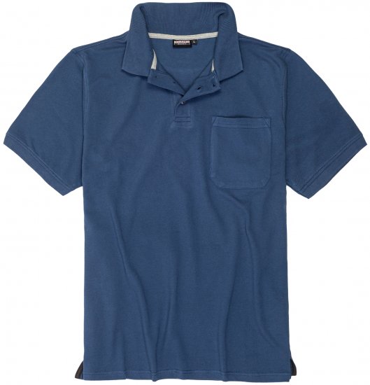 Adamo Klaas Regular fit Polo Shirt with Pocket Denim Blue - Polo- & piqueskjorter - Poloskjorte i store størrelser - 2XL-8XL