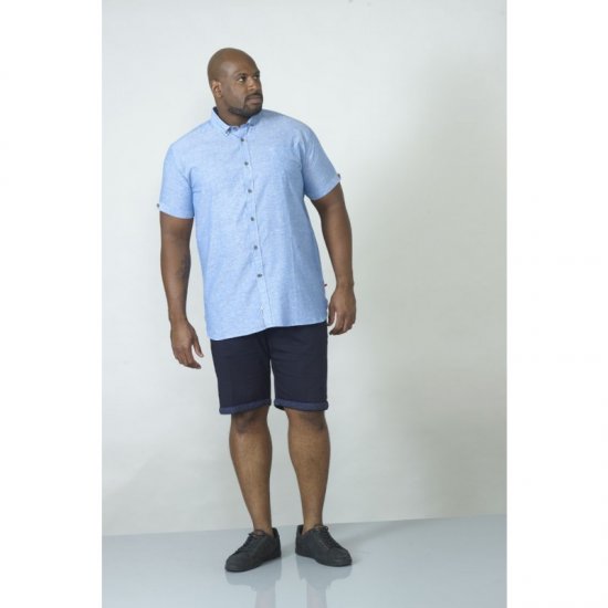 D555 Eric Linen Short Sleeve Shirt - Skjorter - Store skjorter - 2XL-8XL