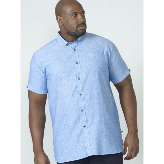 D555 Eric Linen Short Sleeve Shirt - Skjorter - Store skjorter - 2XL-8XL