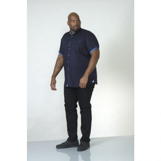 D555 Tim Short Sleeve Shirt Navy - Skjorter - Store skjorter - 2XL-8XL