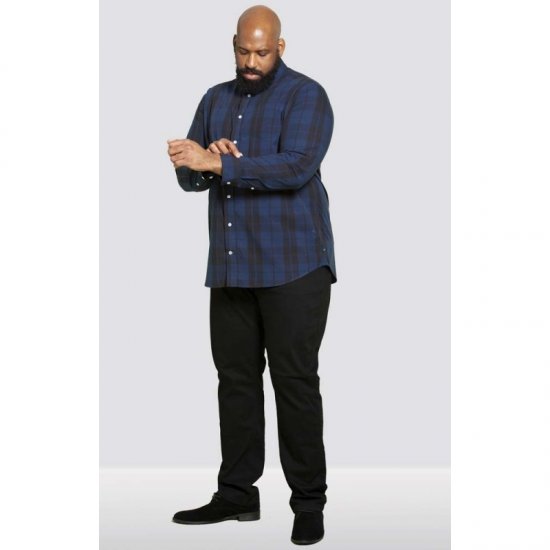 D555 Davenport Long Sleeve Shirt Navy - Skjorter - Store skjorter - 2XL-8XL