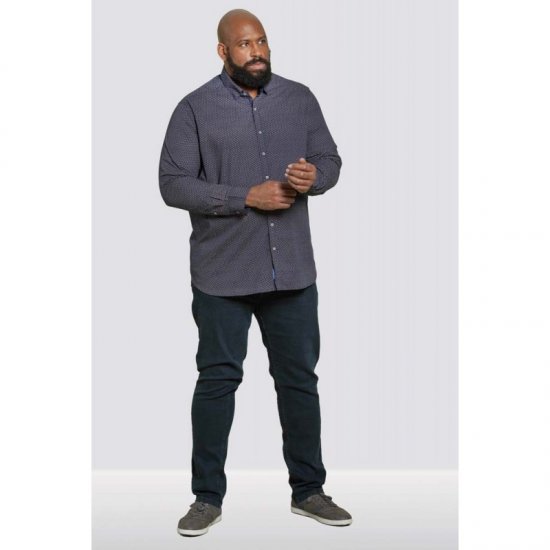 D555 Babworth Long Sleeve Shirt Navy - Skjorter - Store skjorter - 2XL-8XL