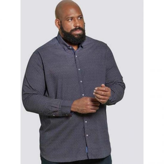 D555 Babworth Long Sleeve Shirt Navy - Skjorter - Store skjorter - 2XL-8XL